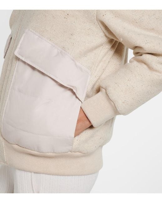 Eleventy Natural Herringbone Wool-Blend Down Jacket
