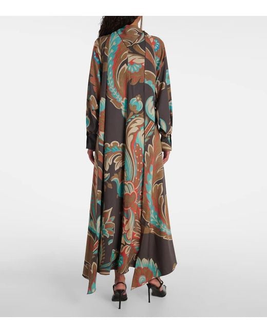 Vestido Largo Asimetrico Estampado Etro de color Multicolor