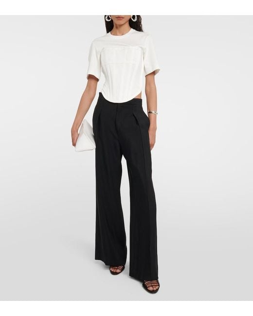 Dion Lee White Corset Cotton Jersey T-Shirt