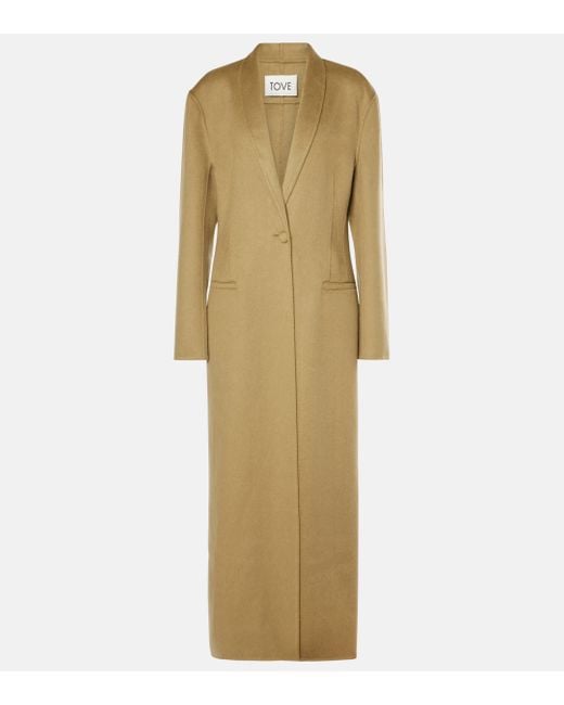 TOVE Natural Zahra Wool And Cashmere-blend Coat