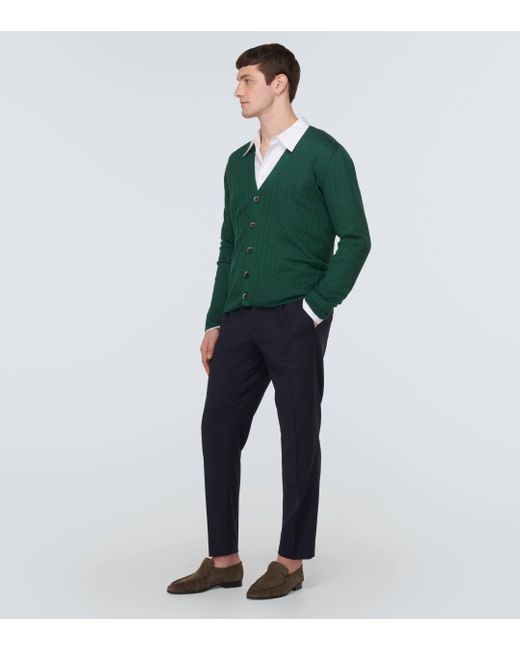 Barena Green Calanca Linen And Cotton Cardigan for men