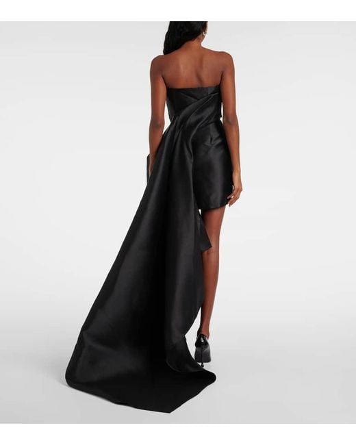 Solace London Black Meyer Satin Minidress