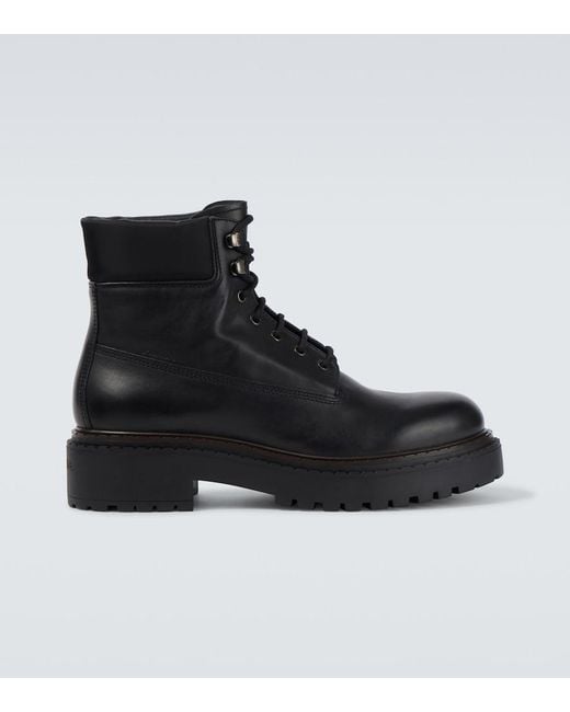 Prada Black Leather And Re-Nylon Ankle Boots for men