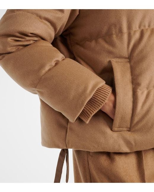 Max Mara Brown Wendbare Daunenjacke Diego Aus Kamelhaar