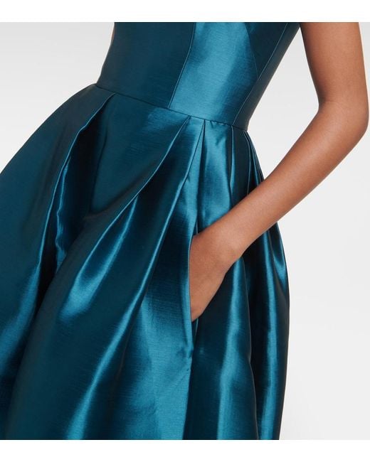 Alex Perry Blue Strapless Faille Midi Dress