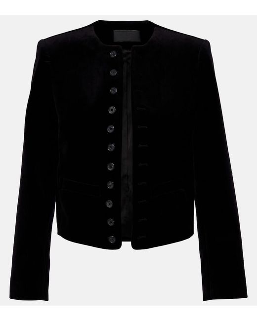 Nili Lotan Black Patti Cotton Velvet Jacket