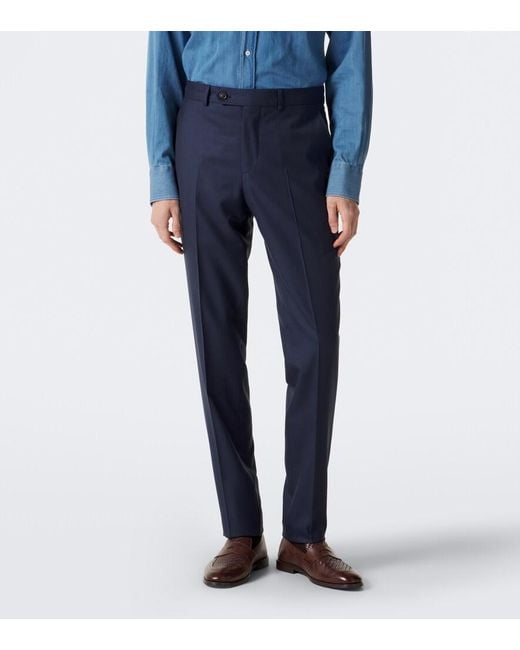 Brunello Cucinelli Blue Virgin Wool Suit for men