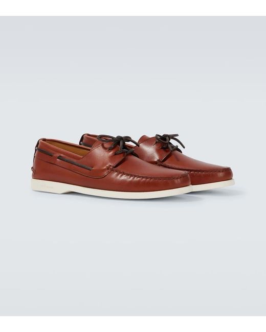 Kiton Segelschuhe Aus Leder in Brown für Herren