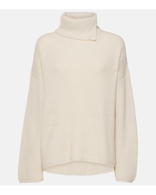 Joseph White Wool, Cashmere And Silk Turtleneck Sweater
