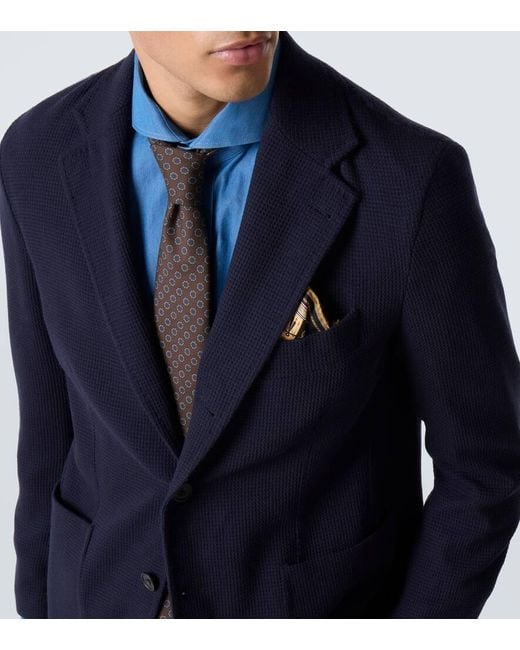 Rubinacci Blue Wool Blazer for men