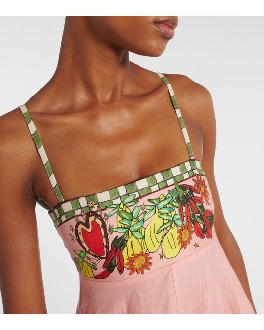 X Greg Sindel Vestido Largo Contessa De Lino ALÉMAIS de color Red