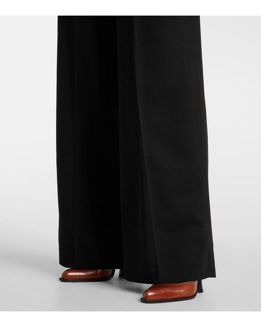 Dries Van Noten Black Wool Straight Pants