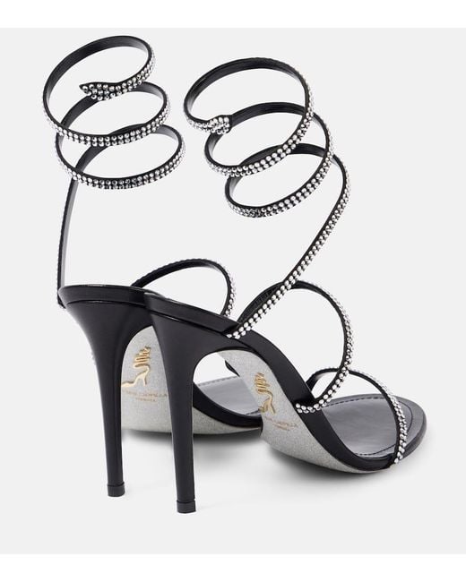 Rene Caovilla Metallic Cleo 105 Embellished Satin Sandals