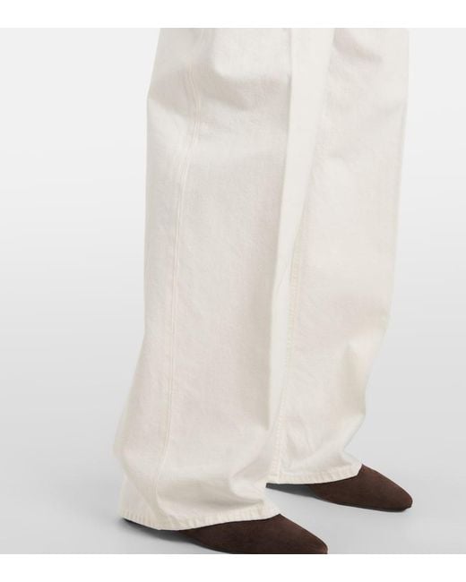Totême White High-Rise Wide-Leg Jeans