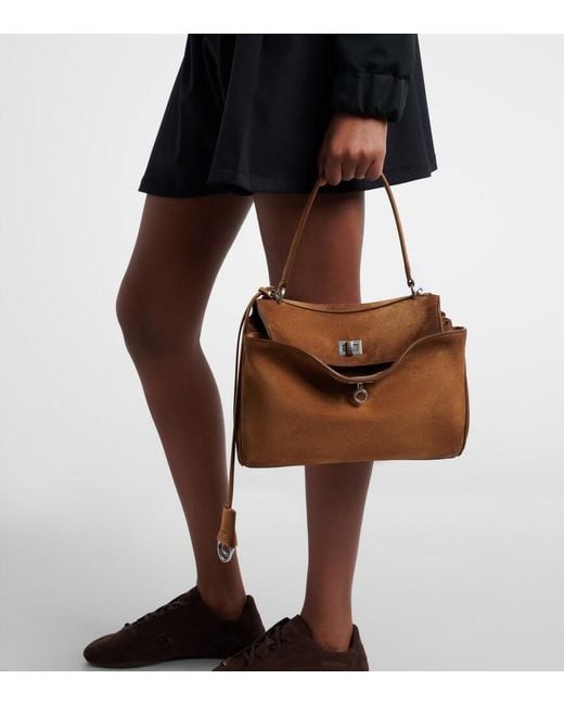 Balenciaga Brown Rodeo Small Suede Top-Handle Bag
