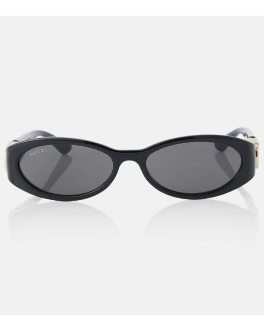 Gucci Gray Interlocking G Oval Sunglasses