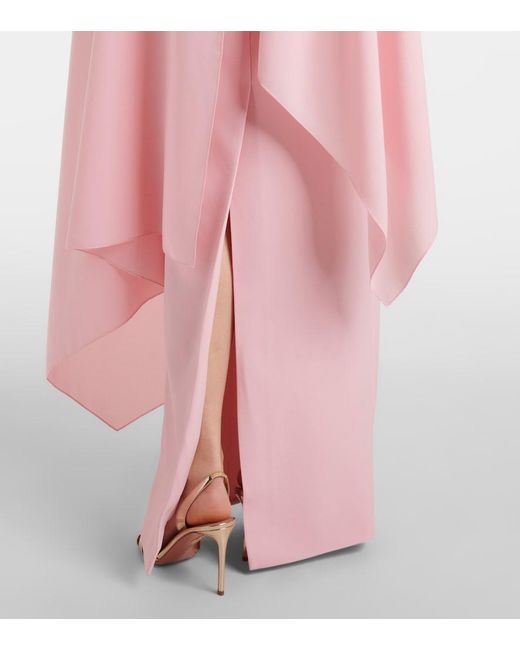 Roksanda Pink Demetria Caped Crepe Maxi Dress
