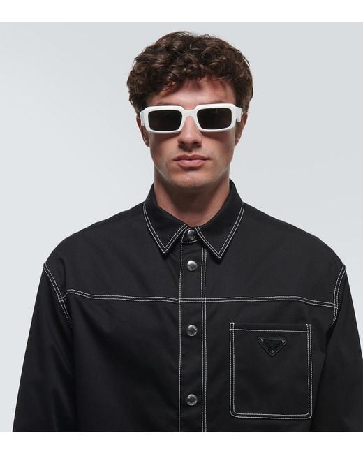 Prada Eckige Sonnenbrille in Blue für Herren