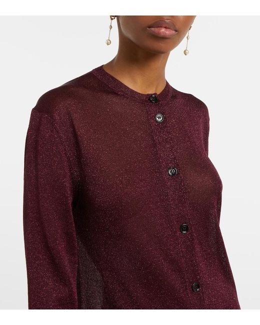Ferragamo Purple Lame Cardigan