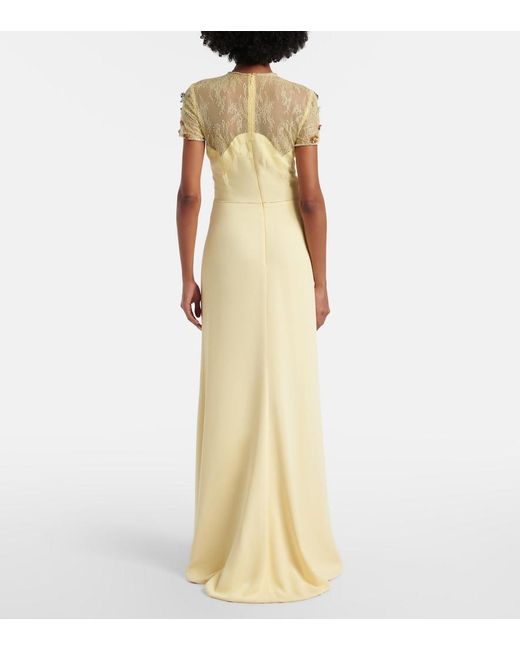 Costarellos Metallic Embellished Sequined Crepe Gown