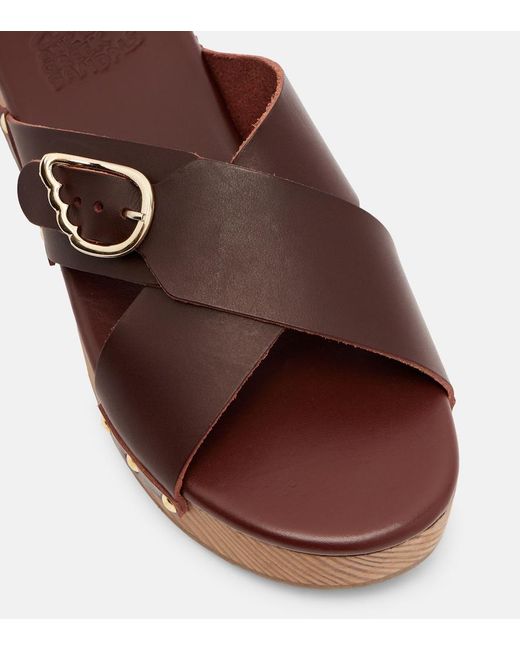 Ancient Greek Sandals Brown Marilisa Leather Platform Sandals