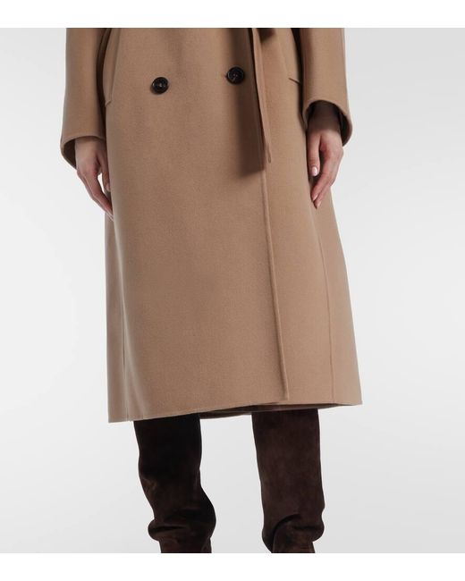 Max Mara Natural Paul Double-Breasted Virgin Wool Coat