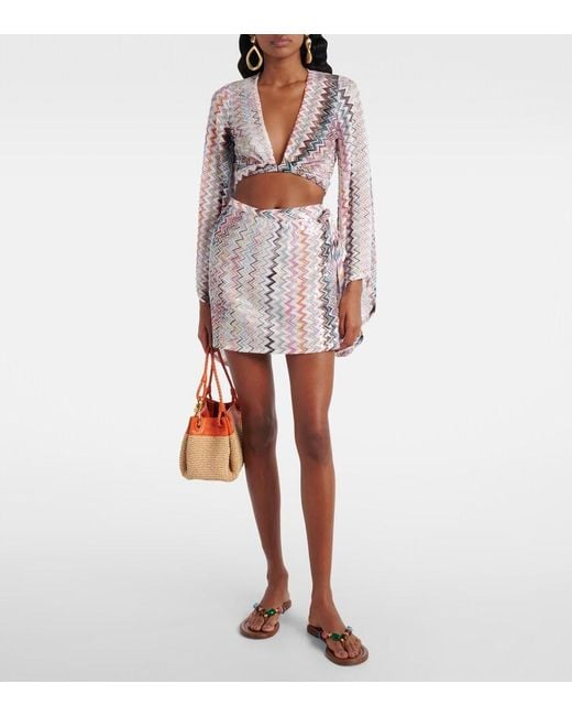 Missoni White Zigzag Cropped Blouse