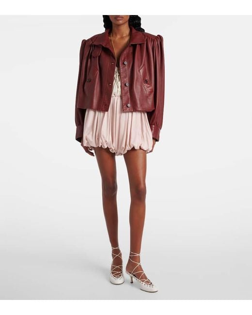 Chloé Red Cropped Leather Jacket