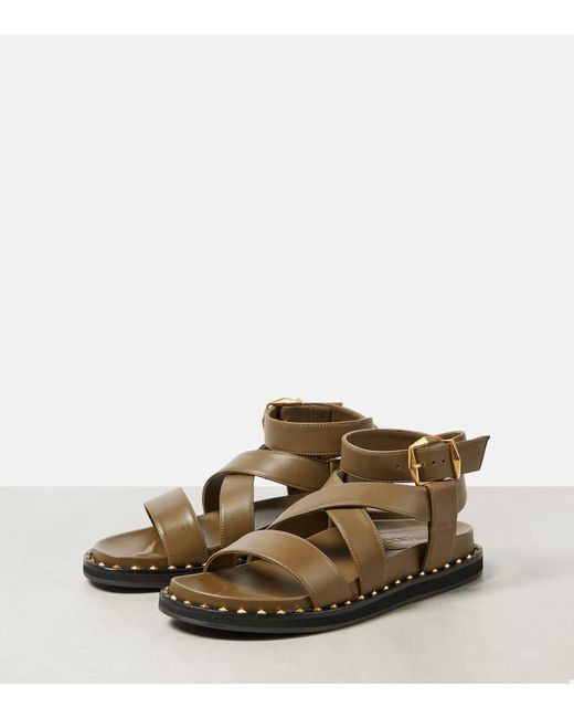 Jimmy Choo Brown Blaise Leather Sandals