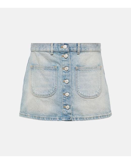 Courreges Blue Multiflex Denim Miniskirt