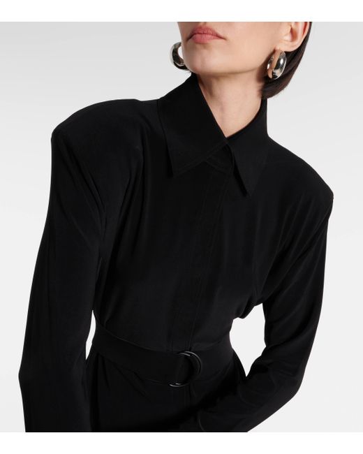 Norma Kamali Black Belted Shirt Dress