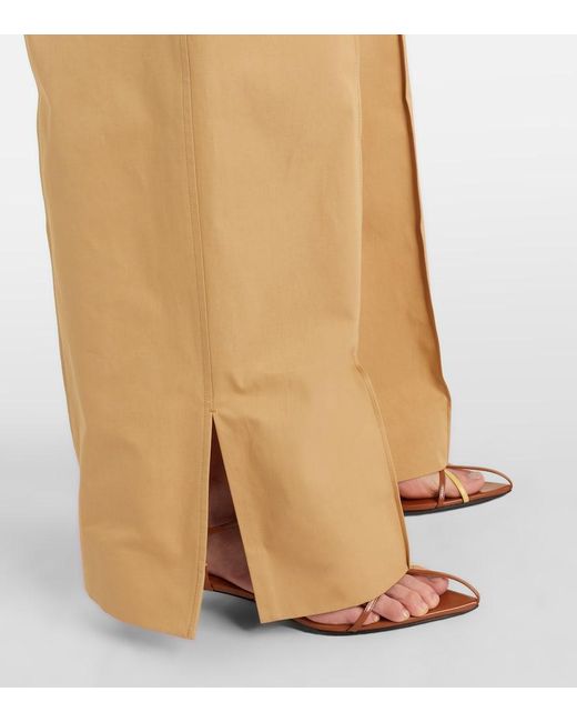 Jil Sander Natural Cotton Drill Wide-Leg Pants