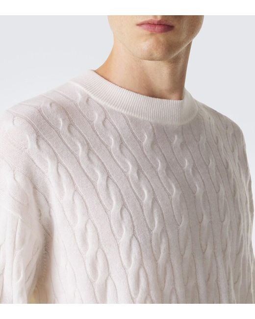 Lisa Yang White Oskar Cable-Knit Cashmere Sweater for men