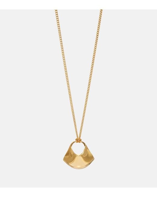 Khaite Metallic Lotus Small-Plated Pendant Necklace