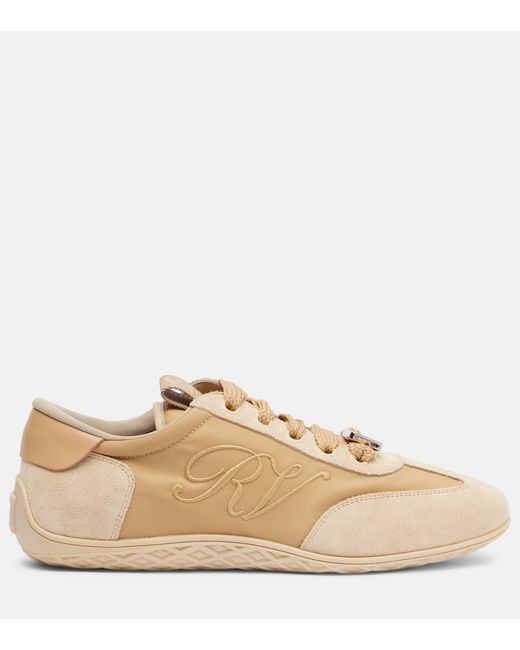 Roger Vivier Natural Sneakers Viv Low Aus Satin Mit Leder