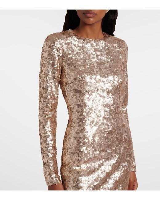 Dolce & Gabbana Natural Sequined Cocktail Dress