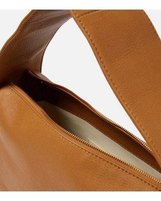 Khaite Brown Elena Leather Shoulder Bag