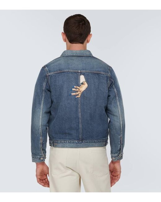 Giacca di jeans con perline di Undercover in Blue da Uomo