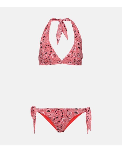 Bikini con cuello halter y paisley Etro de color Red