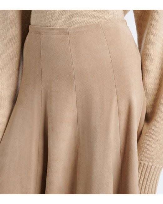 Stouls Natural Sabrina Suede Midi Skirt