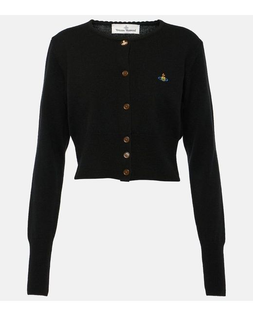 Vivienne Westwood Orb Wool And Cashmere Cardigan in Black | Lyst