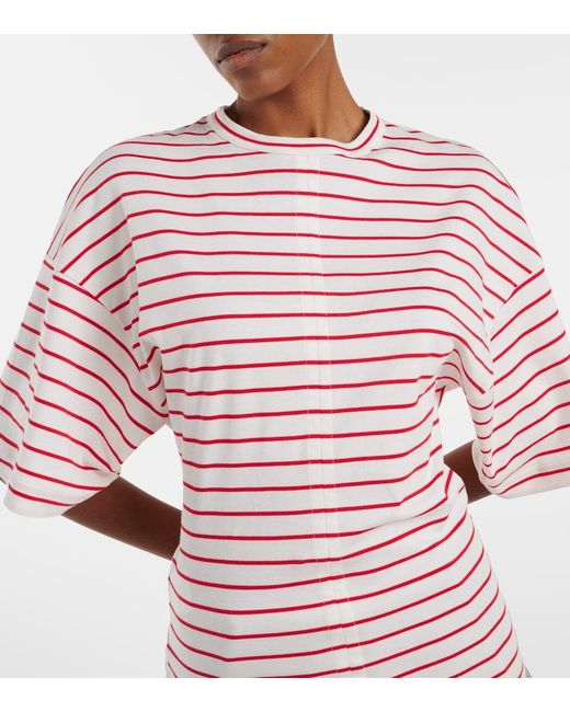 Plan C Pink Striped Cotton Jersey T-Shirt