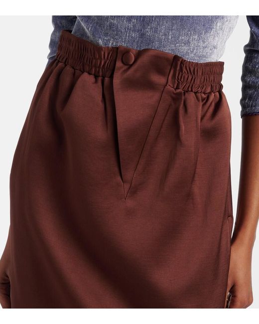 JACQUES WEI Brown Satin Pencil Skirt