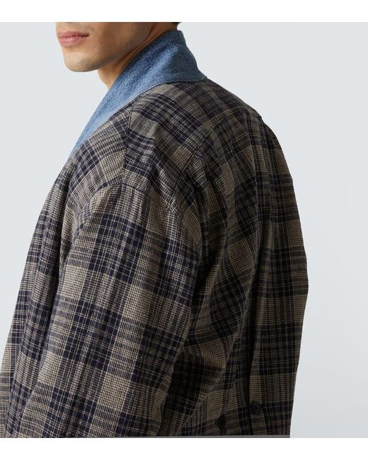 Greg Lauren Mantel Aus Baumwolle Mit Denim in Blue für Herren
