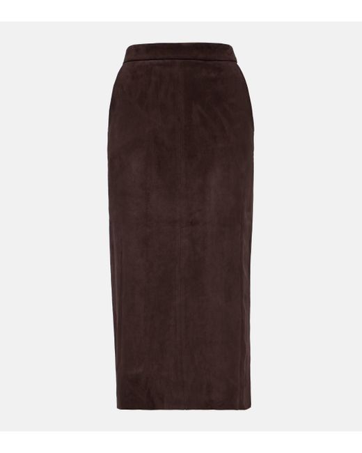 Stouls Brown Taylor Suede Midi Skirt