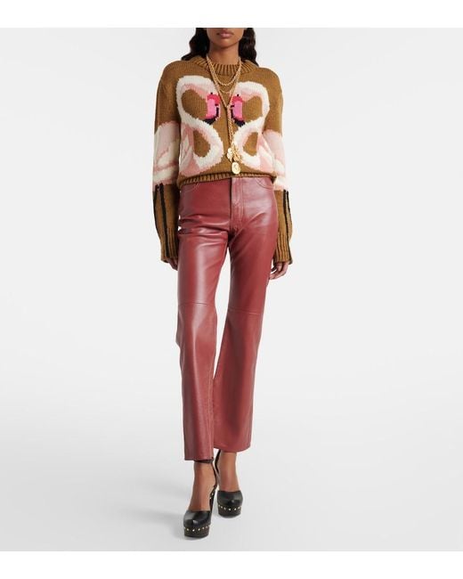 Chloé Brown Wool Jacquard Sweater