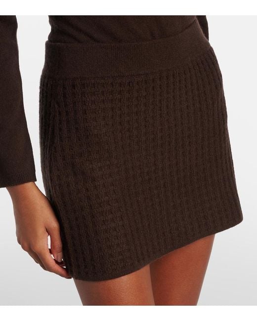 Jardin Des Orangers Brown Waffle-Knit Wool And Cashmere Miniskirt