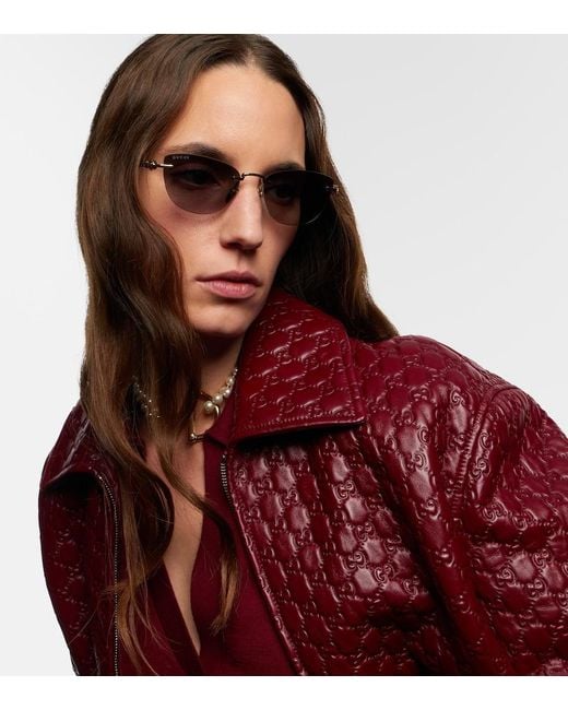 Gucci Blue Bamboo Cat-Eye Sunglasses