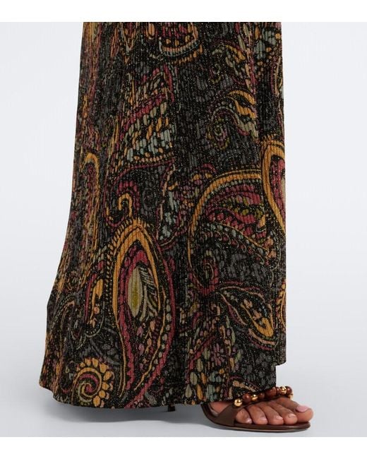 Etro Multicolor Printed Ribbed-Knit Maxi Dress