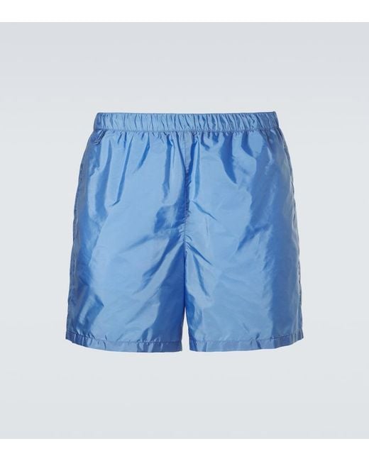 Prada Blue Re-Nylon Swim Trunks for men